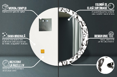 Miroir rond imprimé Papillon
