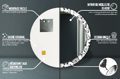 Miroir rond imprimé Papillon
