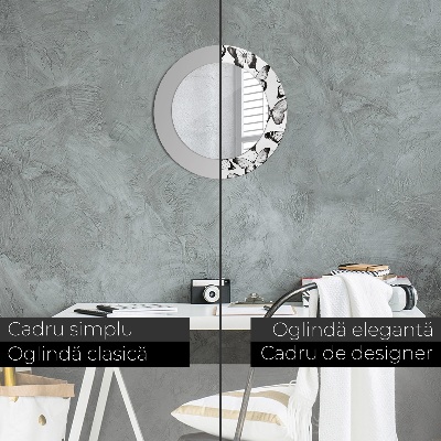 Miroir rond imprimé Papillon