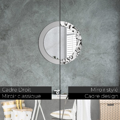 Miroir rond imprimé Papillon