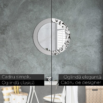 Miroir rond imprimé Papillon