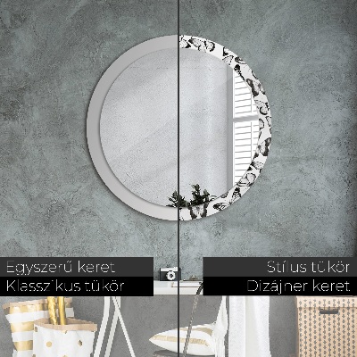 Miroir rond imprimé Papillon