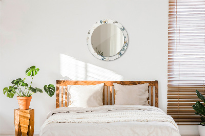 Miroir rond avec décoration Chinoiserie
