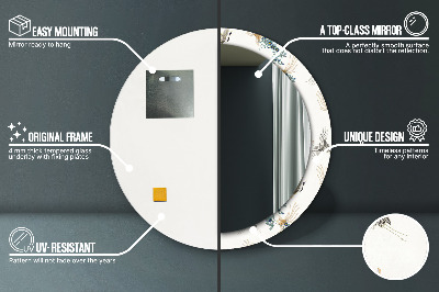 Miroir rond avec décoration Chinoiserie