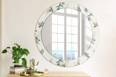 Miroir rond avec décoration Chinoiserie