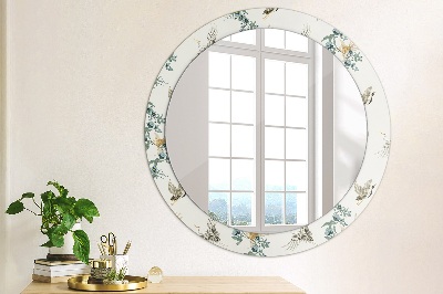 Miroir rond avec décoration Chinoiserie