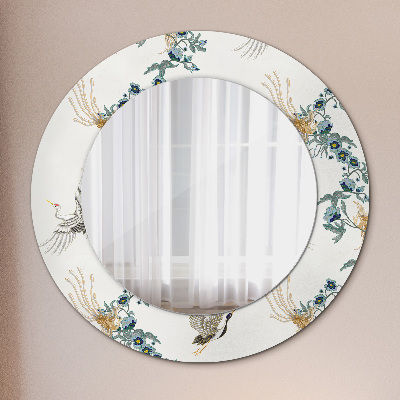 Miroir rond avec décoration Chinoiserie