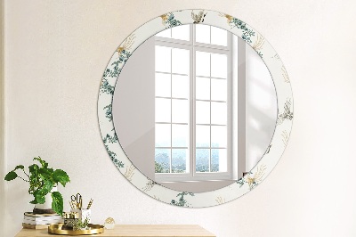 Miroir rond avec décoration Chinoiserie