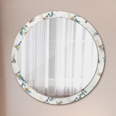 Miroir rond avec décoration Chinoiserie