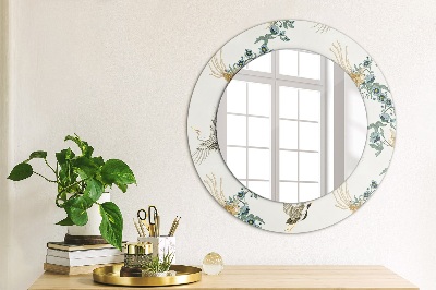 Miroir rond avec décoration Chinoiserie