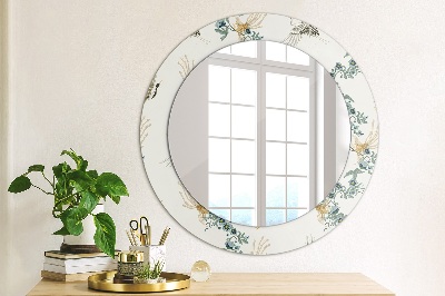 Miroir rond avec décoration Chinoiserie