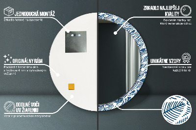 Miroir rond imprimé Feuilles