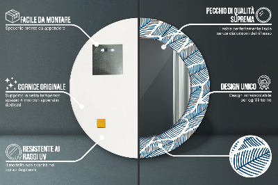 Miroir rond imprimé Feuilles
