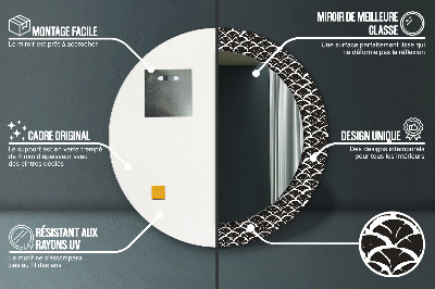 Miroir rond avec décoration Gammes orientales