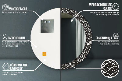 Miroir rond avec décoration Gammes orientales