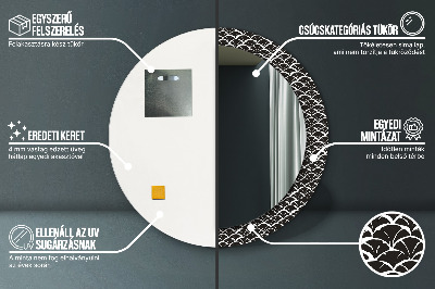 Miroir rond avec décoration Gammes orientales
