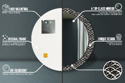 Miroir rond avec décoration Gammes orientales