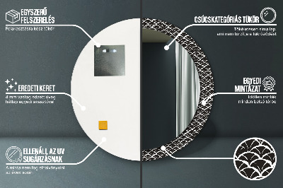 Miroir rond avec décoration Gammes orientales