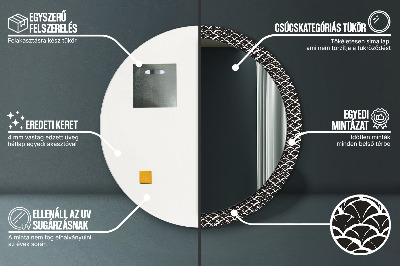 Miroir rond avec décoration Gammes orientales