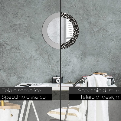 Miroir rond avec décoration Gammes orientales