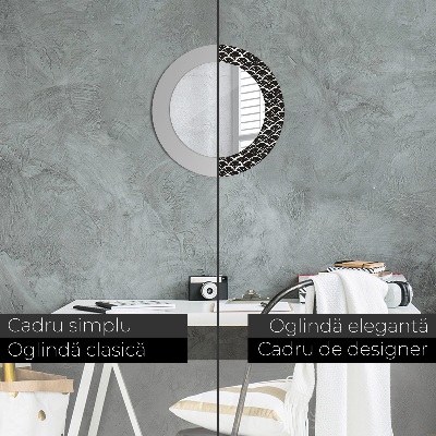 Miroir rond avec décoration Gammes orientales
