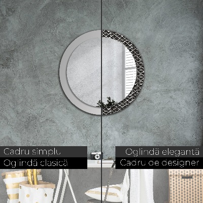 Miroir rond avec décoration Gammes orientales