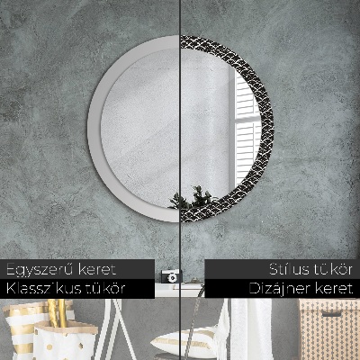Miroir rond avec décoration Gammes orientales