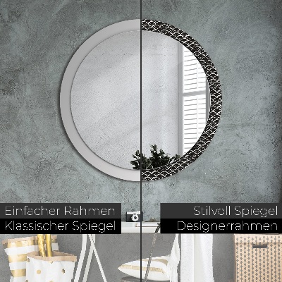Miroir rond avec décoration Gammes orientales