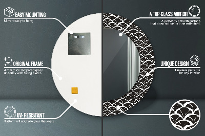 Miroir rond avec décoration Gammes orientales