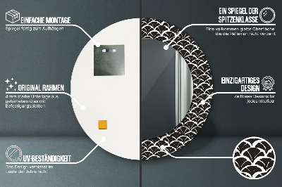 Miroir rond avec décoration Gammes orientales