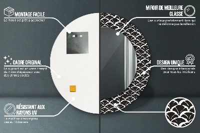 Miroir rond avec décoration Gammes orientales