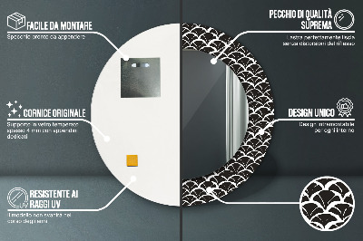 Miroir rond avec décoration Gammes orientales