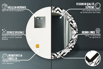 Miroir rond avec décoration Colibris