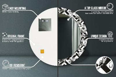 Miroir rond avec décoration Colibris