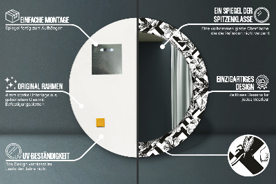 Miroir rond avec décoration Colibris