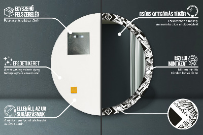 Miroir rond avec décoration Colibris
