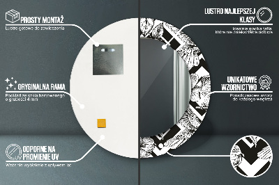 Miroir rond avec décoration Colibris