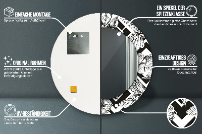 Miroir rond avec décoration Colibris