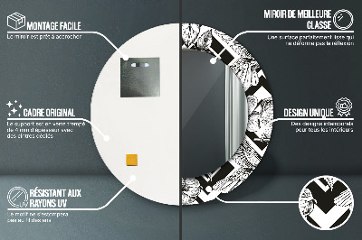 Miroir rond avec décoration Colibris