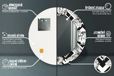 Miroir rond avec décoration Colibris