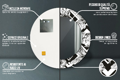 Miroir rond avec décoration Colibris