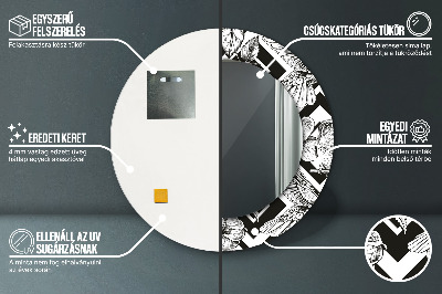 Miroir rond avec décoration Colibris