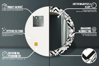 Miroir rond avec décoration Colibris