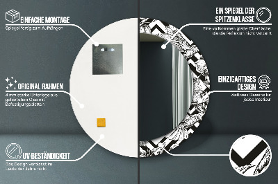 Miroir rond avec décoration Colibris