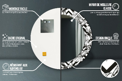 Miroir rond avec décoration Colibris