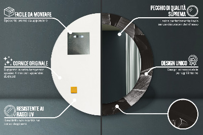 Miroir rond avec décoration Palmiers tropicaux