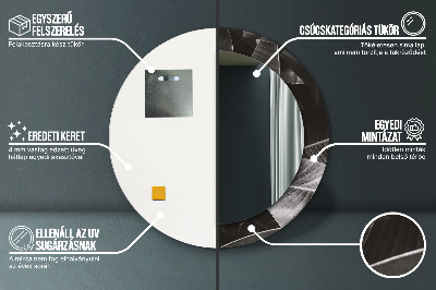 Miroir rond avec décoration Palmiers tropicaux