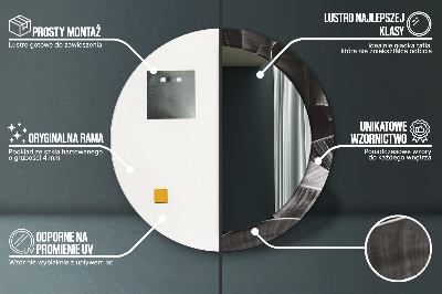 Miroir rond avec décoration Palmiers tropicaux