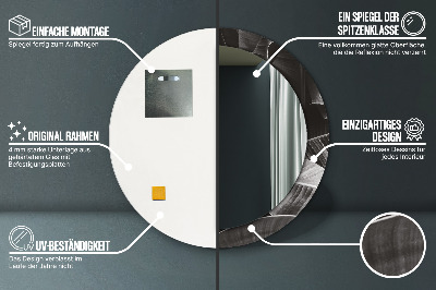 Miroir rond avec décoration Palmiers tropicaux