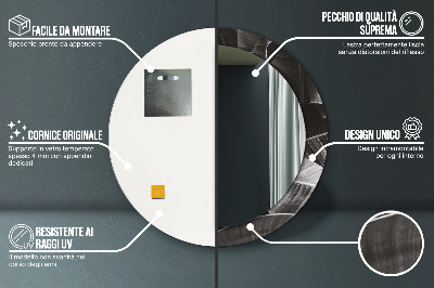 Miroir rond avec décoration Palmiers tropicaux